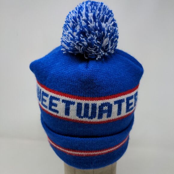 Cap America Men's Knit Beanie Hat Cap Blue Sweetwater Made in USA Pom Pom - Picture 8 of 13